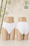 Women's Bamboo Ribbed Bato Panties 3 Pieces High Waist Soft Flexible Comfortable-2409 - 7