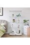 64.5'' Glass Display 4-Shelf Cabinet in Clear with Two Door, White Curio Cabinet Case Collection Display Case, Floor Standing Bookshelf for Living Room Bedroom Home Office (White) - 7