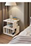 Bedside Table,Nightstand - Sofa Side Table, End Table & Coffee Table, White Wood Bedside Storage Organizer with Open Shelf for Bedroom Living Room Bathroom