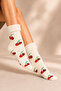 Women's Patterned Curly Terry Socks 4-Piece Socks - 2