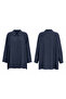 Straight Cut Button Detailed Modal Shirt 19605 Navy Blue - 2