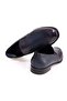Dark Blue Color Laceless Genuine Leather Men's Shoes - 2