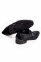 Black Color Laceless Genuine Suede Leather Men's Shoes - 2