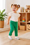 Girl's Green Jeans with Folded Legs and 5 Pockets, Slim Fit - 9
