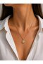 Stone Detailed Sun Figure Steel Necklace
