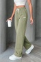 Wide Leg Sweatpants with Elastic Waistband, Contrast Lacing Detail, and Pockets - 3