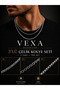 Vexa Accessory Trio Steel Necklace Set Silver Color Tarnish Resistant Steel Necklace Unisex - 3
