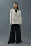 Beige Pocket Detailed Buttoned Blazer Jacket - 3