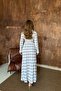 Blue Pleated Plaid Dress - 5
