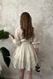 Ecru Lace Dress with Front Patchwork - 4