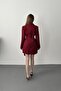Burgundy side buckle jacket dress - 5