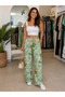 Moda Başak Premium Patterned Mango Fabric Palazzo Trousers – Stylish and Comfortable Cut with Wide Legs