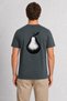 Linol Print Pear Design T-Shirt - Smoked