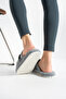 Women's Gray Buckle Detailed Winter Comfortable Women's Slippers - 3