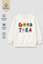 Unisex Kids' 3 Thread Fabric Slogan Printed Cotton Sweatshirt - 3