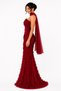 Women's Fish Cut Evening Dress Floral Embroidered Shawl Detailed Engagement Promise Wedding Guest Dress - 3