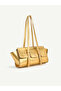 Yennefer Gold Belt Buckle Detailed Rectangular Baguette Handbag & Shoulder Bag - 4