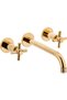 Koç 3 Hole Wall-Mounted Sink Faucet Gold – Double Handle Retro Wall-Mounted Decorative Sink Faucet - 2