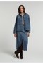 Slim Fit Straight Zipper Women's Mid Indigo Denim Skirt - 3