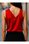 Women's Satin High-Neck One-Shoulder Blouse - 2