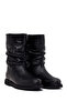 Women's Black Leather Casual Boots Wf190063Dv - 2