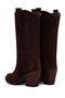 Women's Brown Thick Heeled Suede Leather Boots Wf190066Ds - 7