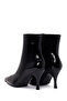 Women's Black Zippered Thin Heeled Patent Leather Boots Af200022Dr - 7