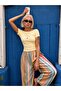 Rhythm of Colors Bohemian Striped Half-Lined Trousers with Leg Detail - 3