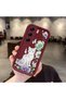 Tecno Camon 40 Compatible Case Camera Protective Case with Cat Design Burgundy Couple Silicone Phone Case