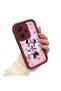 Xiaomi Redmi Note 13 Pro Plus Compatible Case Camera Protector Minnie Pattern Burgundy Lover Couple Silicone Phone Case - 3