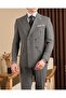 Italian Style Double-Breasted Jacket Trousers Suit Gray T15186