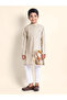 Boys Beige Cotton Kurta with Printed Design - 6