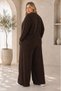 Women's Plus Size Long Sleeve Loose Two-Piece Set with Wide-Leg Pants S m L XL 2XL 3XL 4XL 5XL 6XL 7XL - 3