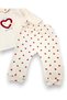 Baby Girl Heart Printed Baby Collar 3-6-9-12 Months Newborn 2-Piece Seasonal Top and Bottom Set - 6