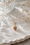 Red Heart Minimal Evil Eye Steel Necklace (Gold Color)
