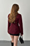 Burgundy two-button pleated jacket - 5