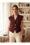Crepe Fabric Buttoned Vest, Buttoned Vest - 3