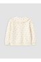 Lcw Baby Ecru Polo Collar Printed Girls' Thick Sweatshirt - 3