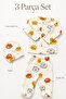 Baby Teddy Bear Patterned 3-Piece Set: Top, Bottom, and Beanie - 5