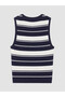 Rmz Gi̇yi̇m Farkiyla Zero Roba Collar Striped Women's Knitwear Undershirt - 7