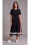 Women's Short Sleeve Crew Neck Side Stripe Detailed Midi Viscose Dress - 3