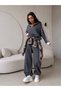 Half Zipper Striped Suit - 4
