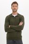 Men's Standard Fit Regular Cut Polo V-Neck Green Knitwear Sweater - 3