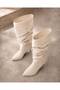 Livamod Women's Bellows Boots Pointed Toe Thin Heeled Below the Knee Stylish Casual Boots - 2