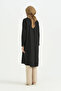 Plus Size Shirt Collar Viscose Tunic - Black - 4