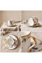 Bird 2-Person Porcelain Coffee Cup Set – Bird and Flower Patterned, Gold Detailed, 4 Pieces - 3