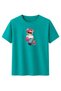 Women's Green Bowknot Teddy Bear and Dog Printed T-Shirt 100% Cotton Comfortable Fit - 2
