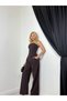 Women's Strapless Corset Detailed Stylish Set with Wide-Legged Trousers - 2