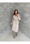 Women's Double-Breasted Collar Long Trench Coat Length 1.20 cm - 4