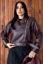 Women's Belted Oversize Cropped Leather Jacket |   New Season Biker Jacket - 2